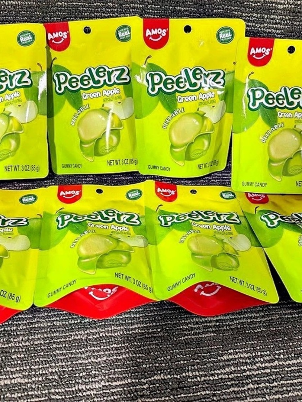 Amos Peelerz Green Apple Gummy Candy 8-Pack NWT